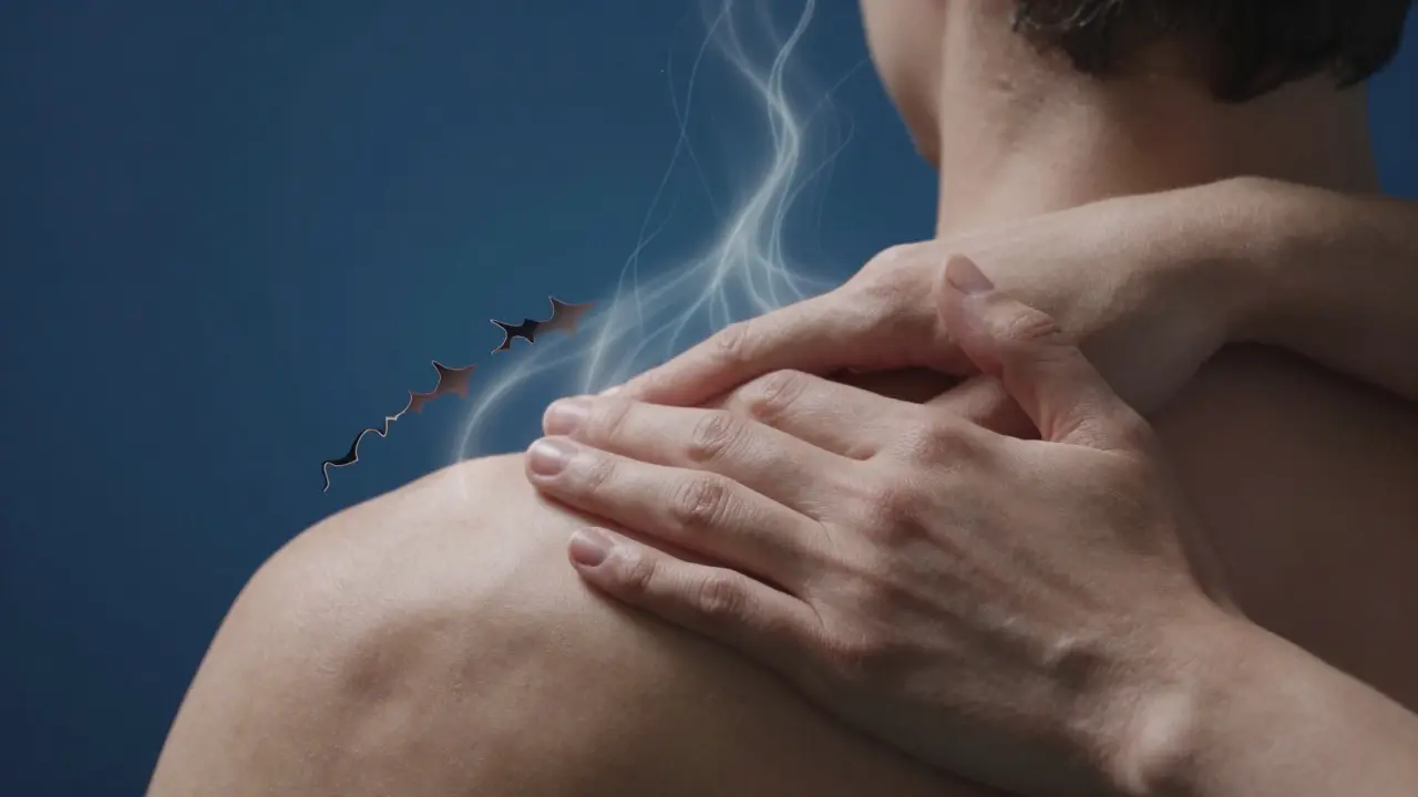 Ruce terapeuta uvolňující napětí v zádech klienta